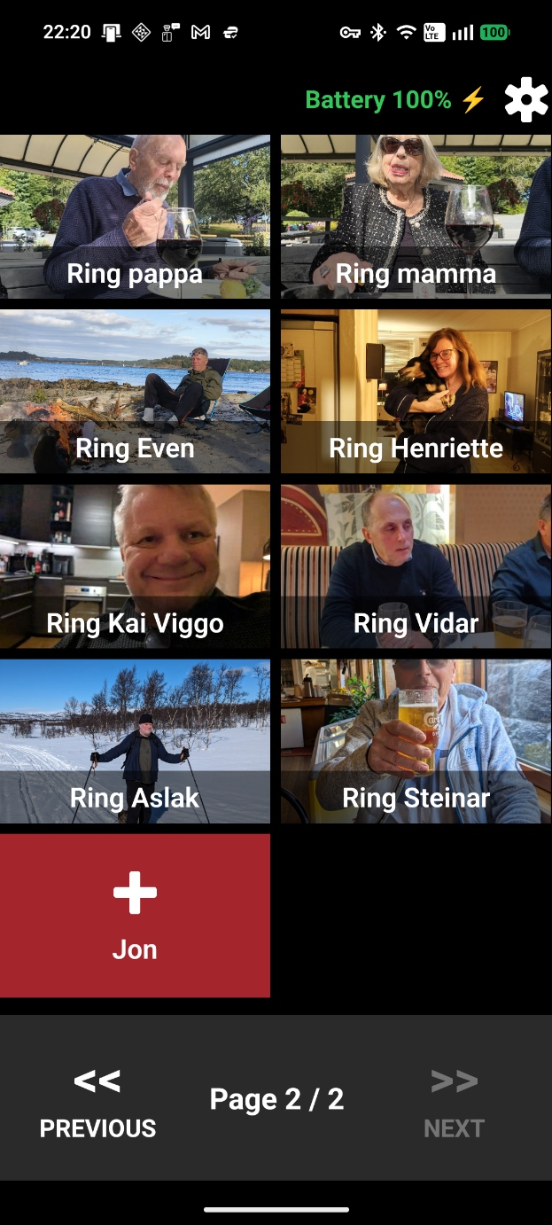 Kontaktliste med bilde